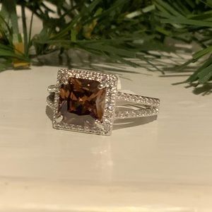 Bomb Party Rhodolite and White Topaz Ring